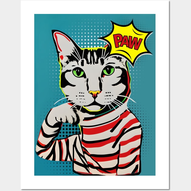 Pop Art Cat inspired by Andy Warhol Wall Art by PetODesigns